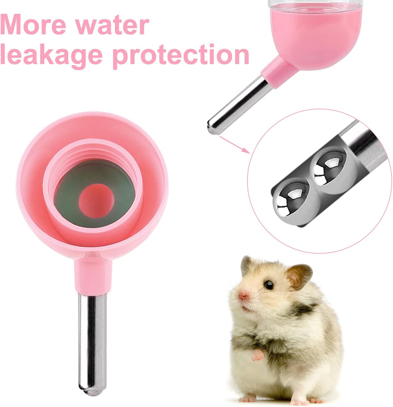 QUACOWW 2 Pieces Small Animal Water Bottle, Guinea Pig Water Bottle No