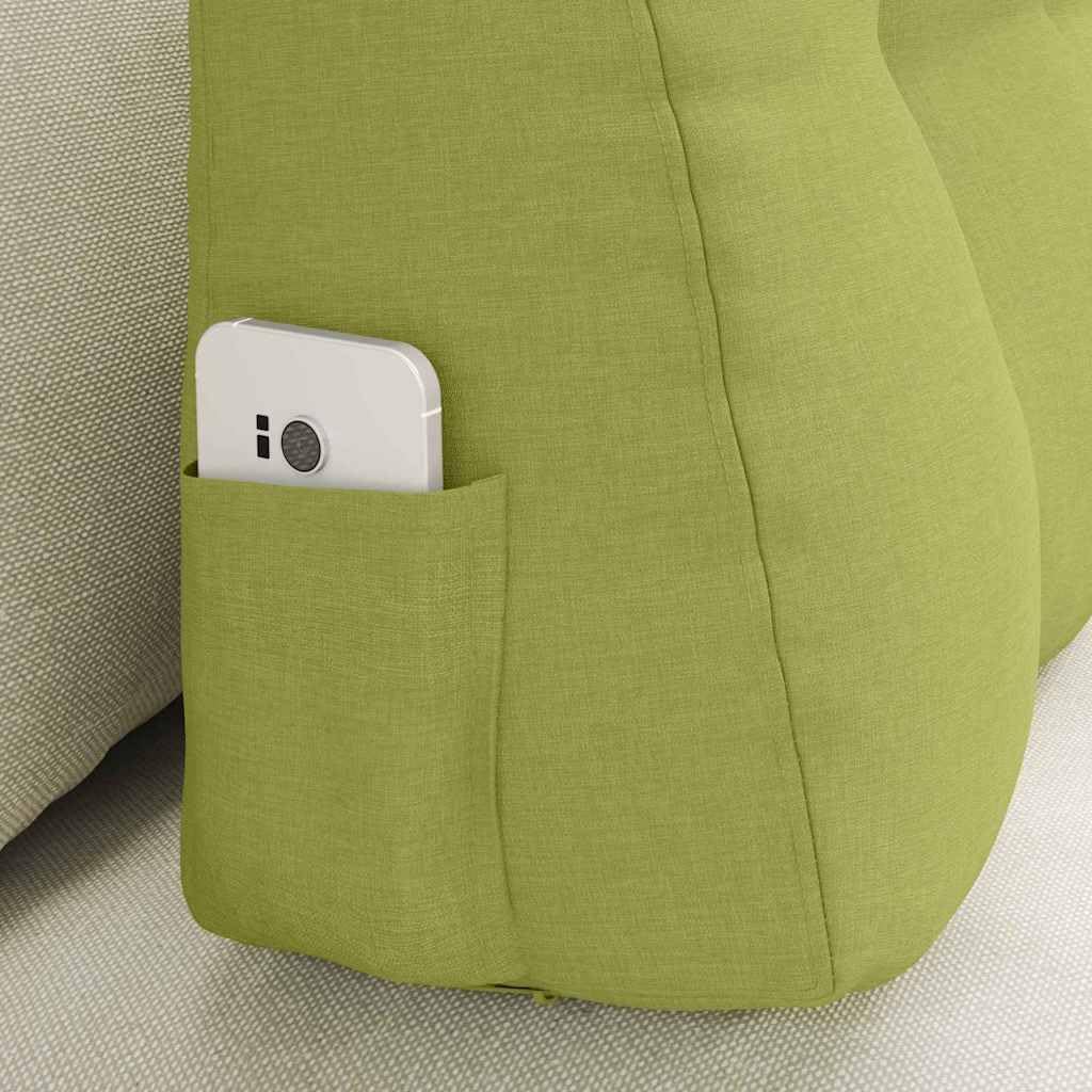 Rückenstützkissen Hellgrün 80 x 24 x 50 cm Stoff mit ergonomischer Lordosenstütze, abnehmbarem Bezug, atmungsaktiv, weich und rutschfest für Büro, Sofa, Auto, Bett, Rollstuhl und Reise