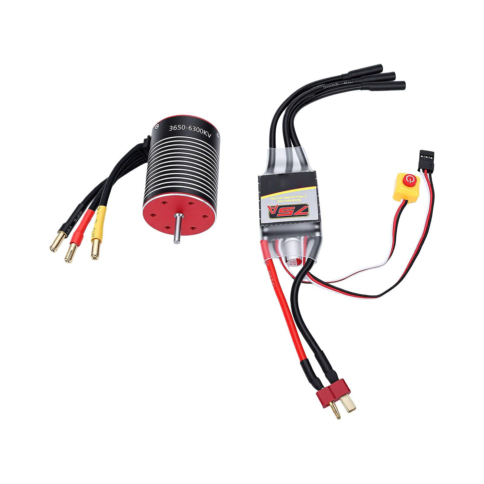 Karlak Bezszczotkowy Silnik RC ESC Combo High Speed ​​6300KV Wodoodporna Konstrukcja dla Samochodów i łodzi RC 1/10 Radiator ze Stopu Aluminium