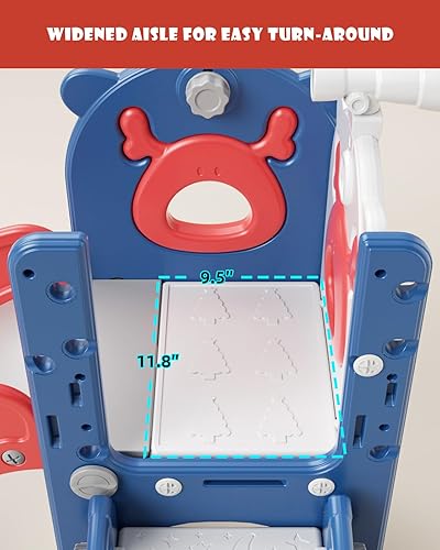 Miniatura 4 de XJD Tobogán 7 en 1 para niños pequeños, tobogán de interior para niños de 12 a 36 meses, nueva actualización con golf, aro de baloncesto para juegos