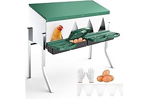 Chicken Nesting Boxes for Laying Eggs - 4 Compartment Roll Away Nesting...