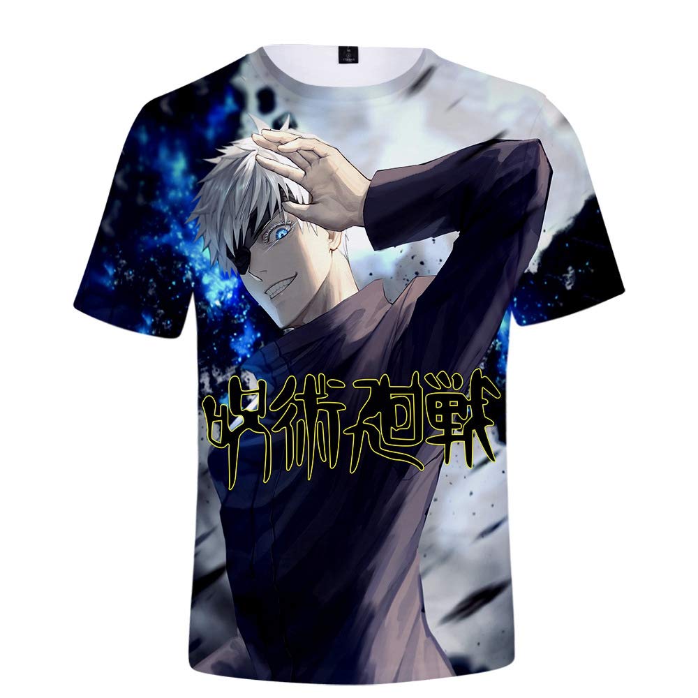 Men Women's Jujutsu Kaisen 3D Printed with The Japanese Anime T-Shirt,Multicolored2, Medium