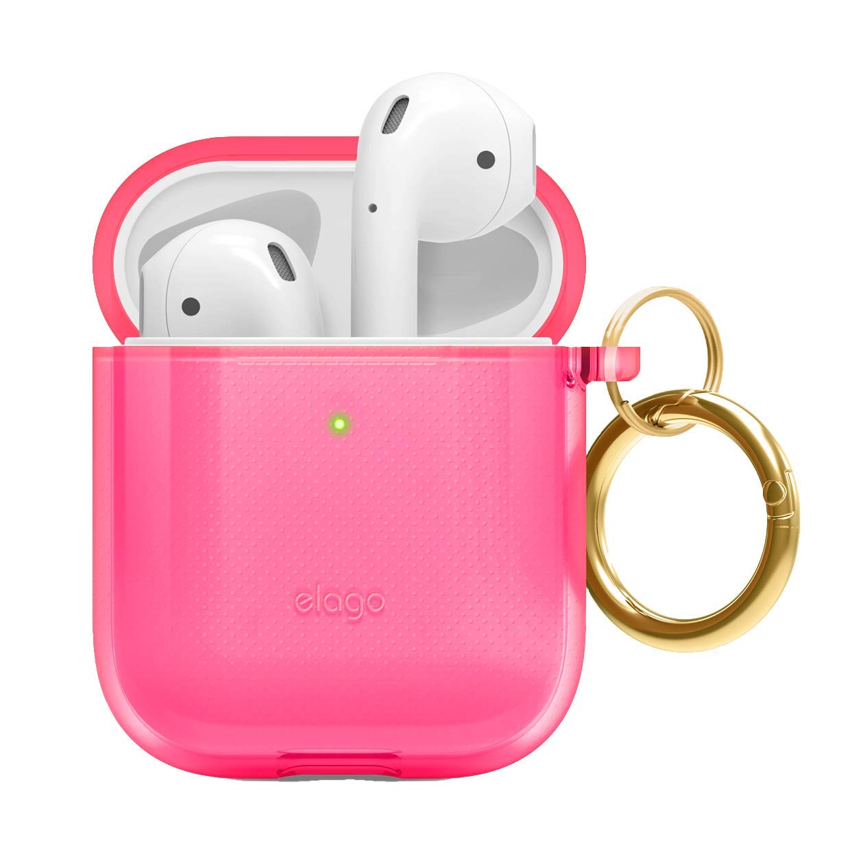 Amazon | 【elago】 AirPods 対応 ケース クリア カラビナ 付き 耐衝撃