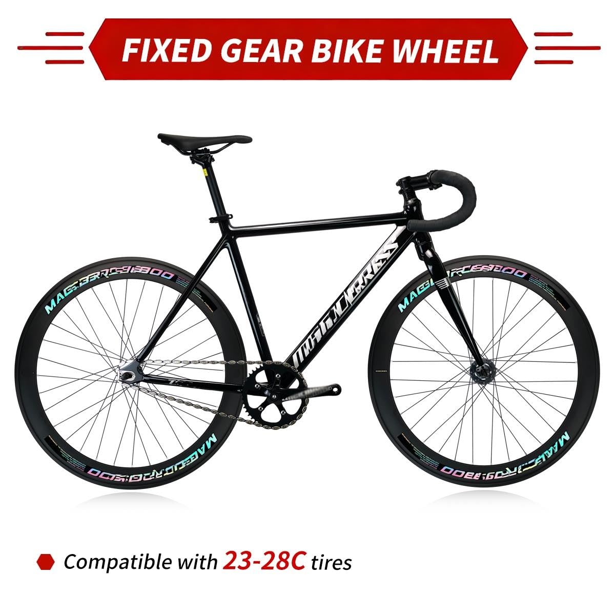 700C Juego De Ruedas para Bicicleta De Piñón Fijo,40/60mm,Freno V,100/120mm