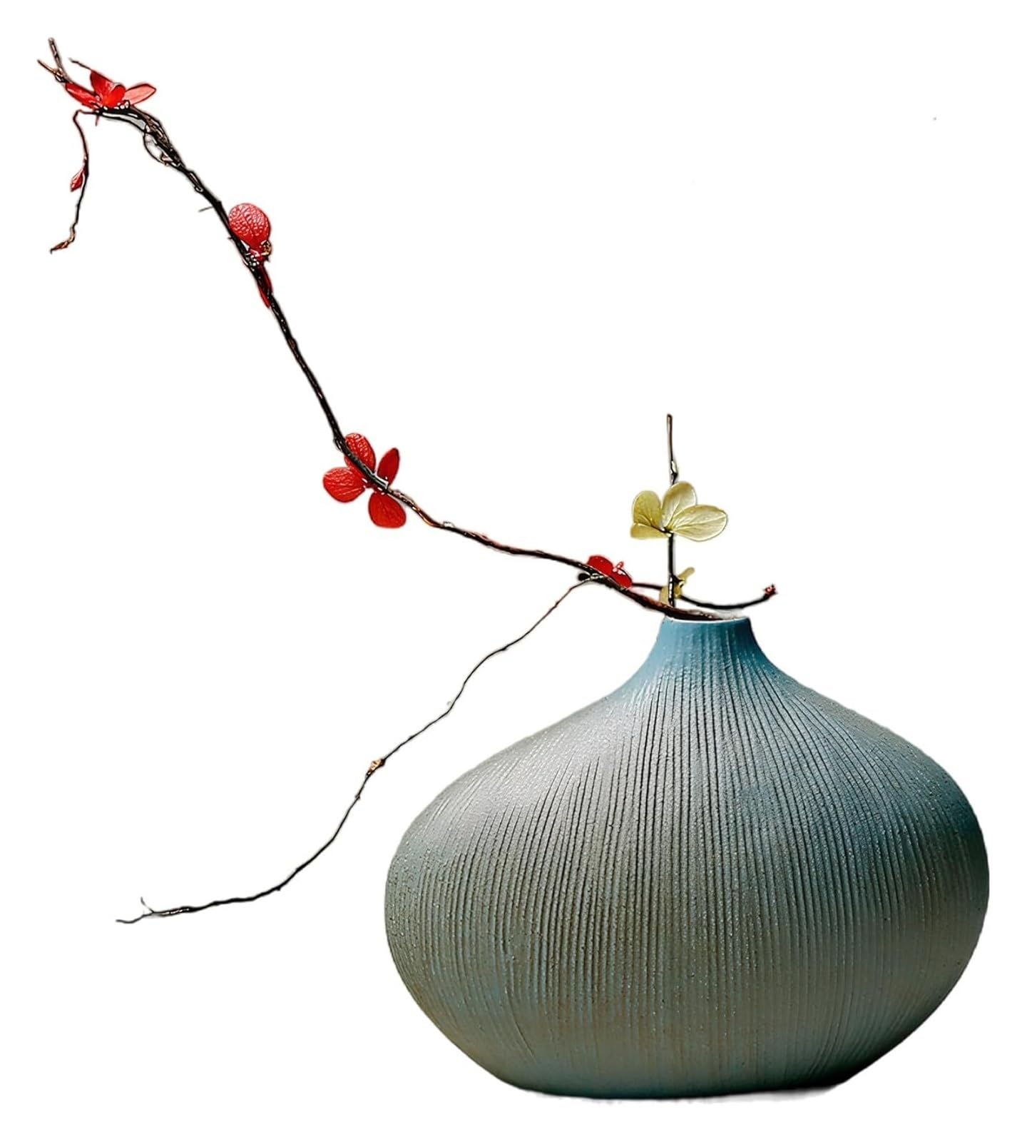 Dekoracyjne doniczki, doniczki, wazon ikebana, zabytkowy i kreatywny japoński wazon z pasiastą powierzchnią, doniczka ceramiczna DIY do aranżacji kwiatowych, hydroponiczna roślina