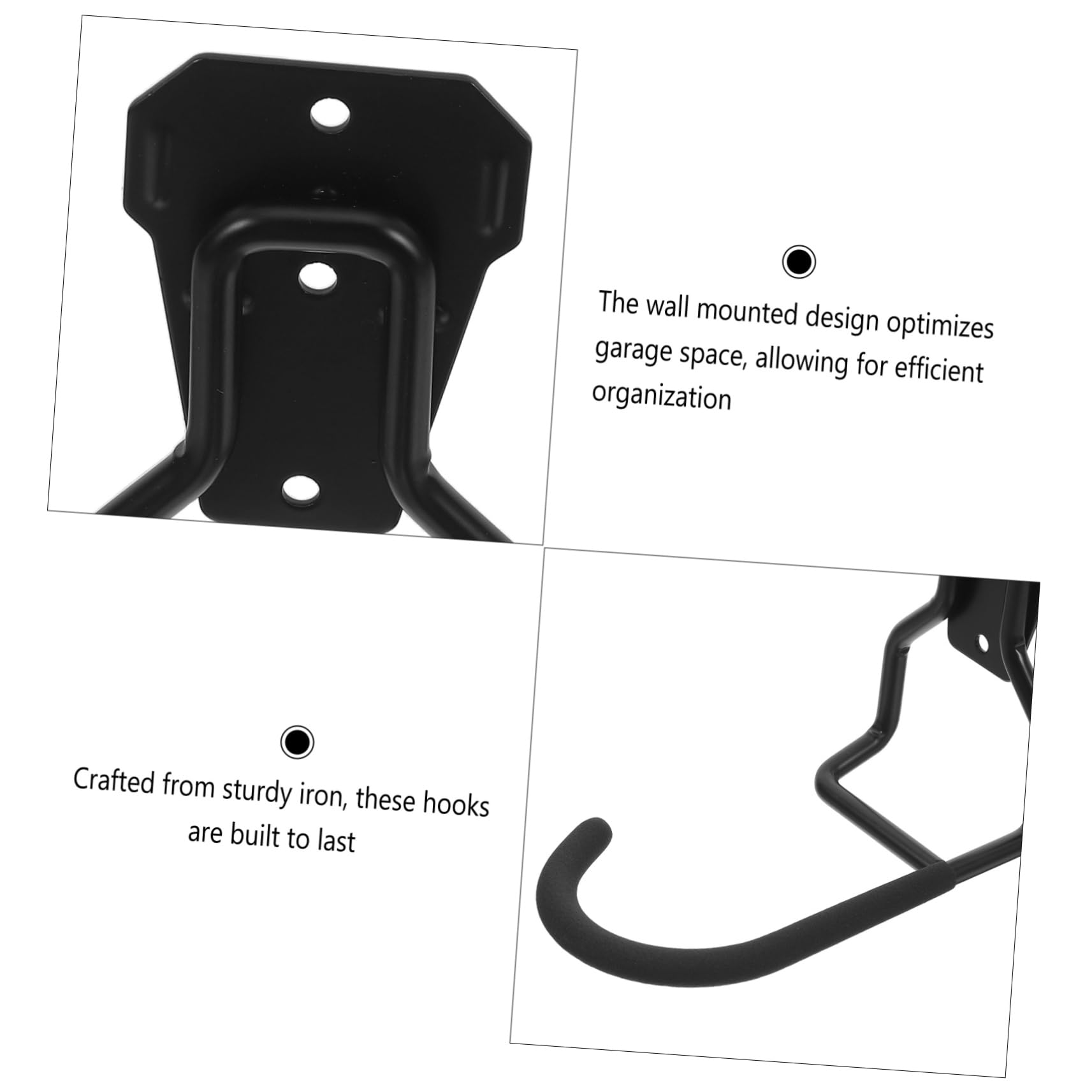 VILLCASE 4piezas Ganchos De Garaje Para Bicicletas Soporte De Pared Para Herramientas De Jardín Organizador Multiusos De Garaje Ganchos De Almacenamiento Para