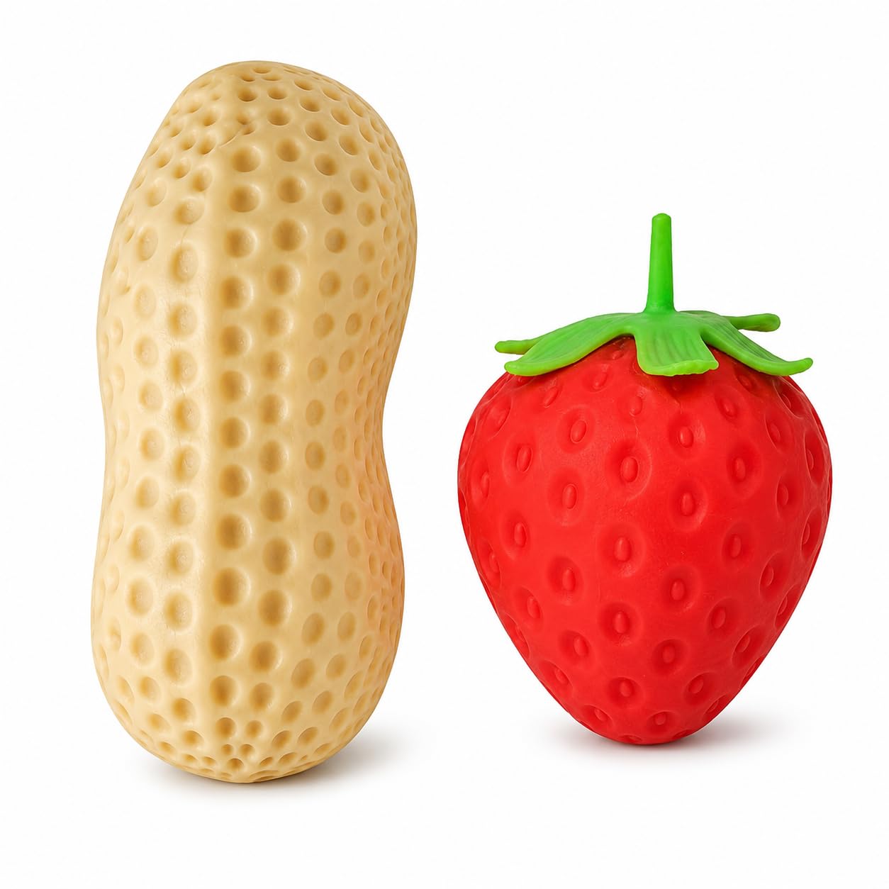 2pcs Peanut Decoration Set, Strawberry Ornament, Fidget Tool, Portable Travel Companion