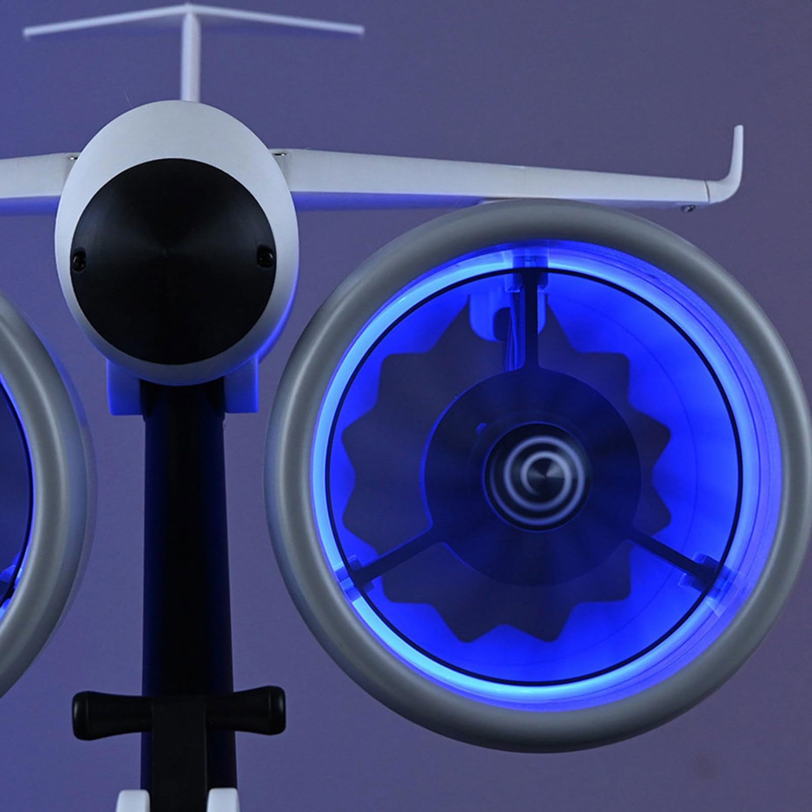 Zestaw modeli turbofanów z podwójnym silnikiem odrzutowym, wentylatorem | Wentylator stacjonarny silnikiem turbo samolotu, oświetlenie otoczenia LED, wentylator nawilżający i chłodzący(Red)