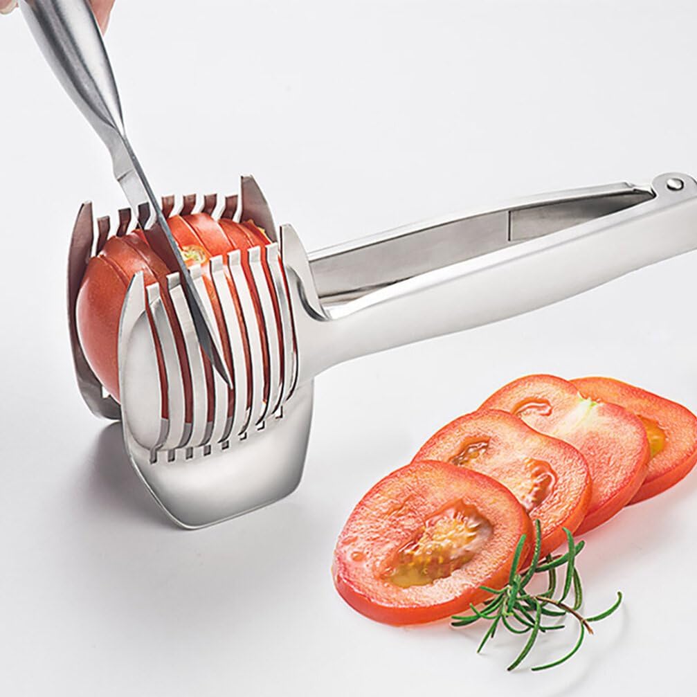 UPKOCH Stainless Steel Fruit Slicer for Home Lemon Tomato and Egg Cutter Compact and Portable Kitchen Tool for Quick Food Prep Safe Odorless and Reliable