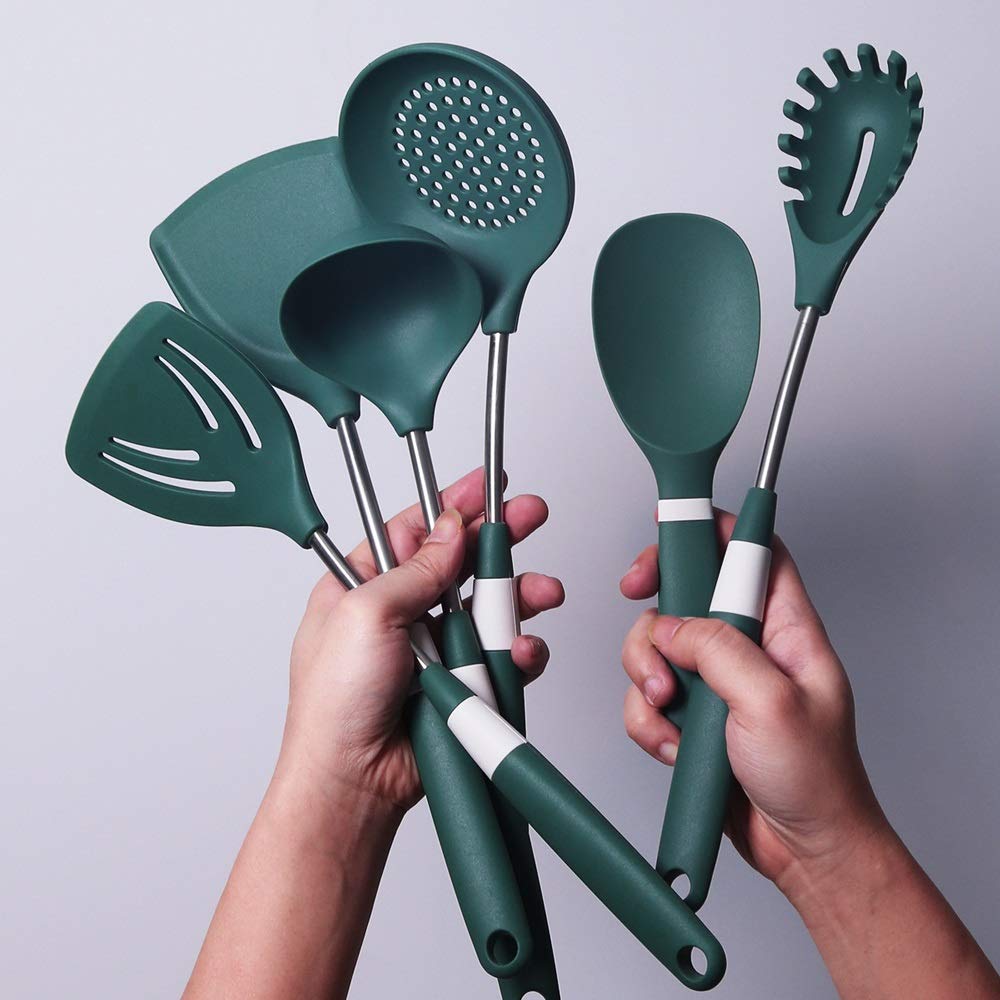 Silikon-Spatel, Pfannenwender, Küchenutensilien, Spatel-Set, Küche, antihaftbeschichtet, Kochlöffel, Suppenlöffel, Kochen bei hohen Temperaturen