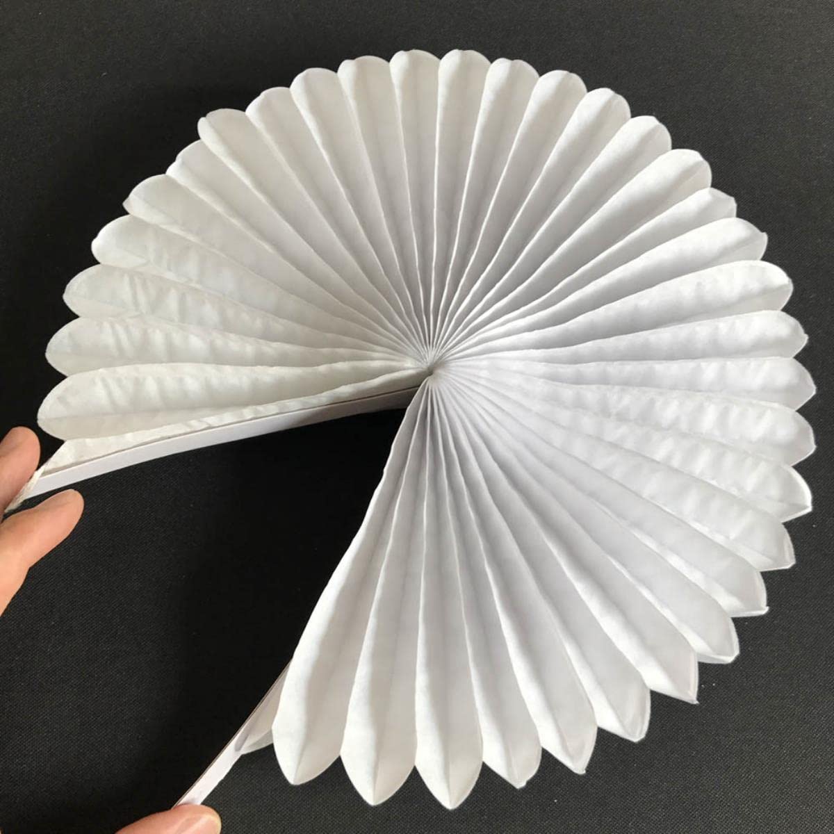 Comunión Fiesta Favor Oro Rosa Conjunto Tejido Pompón Papel Redondo Panal Cumpleaños Bautismo Boda Decoración Blanco Abanico-Oro Negro Conjunto,12inch(aproximadamente 30cm)-L