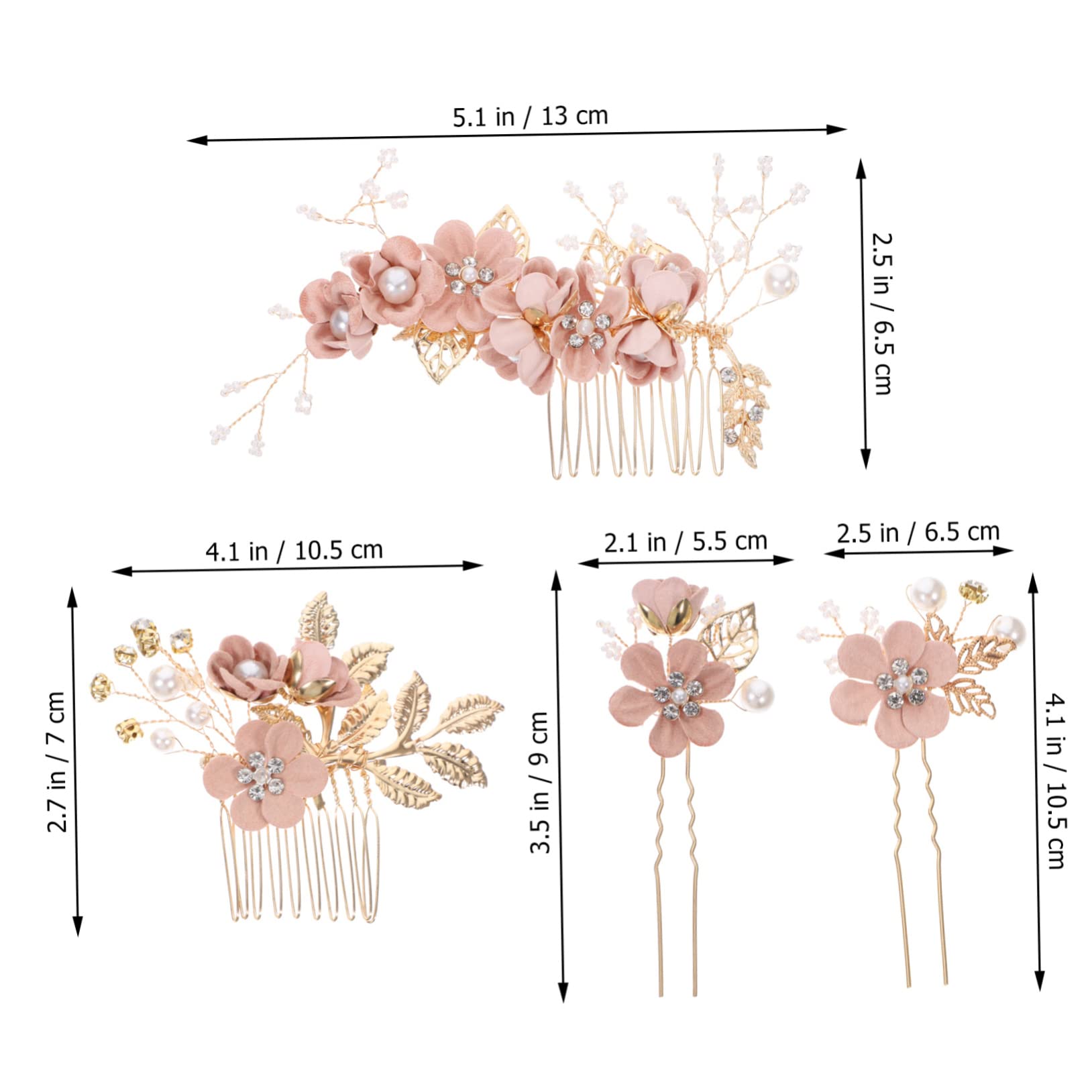 DOITOOL 16stücke Teiliges Goldene Haarschmuck Für Bräute Elegante Blumen-haarspangen Für Hochzeiten Brautfrisuren Oder Besondere Anlässe