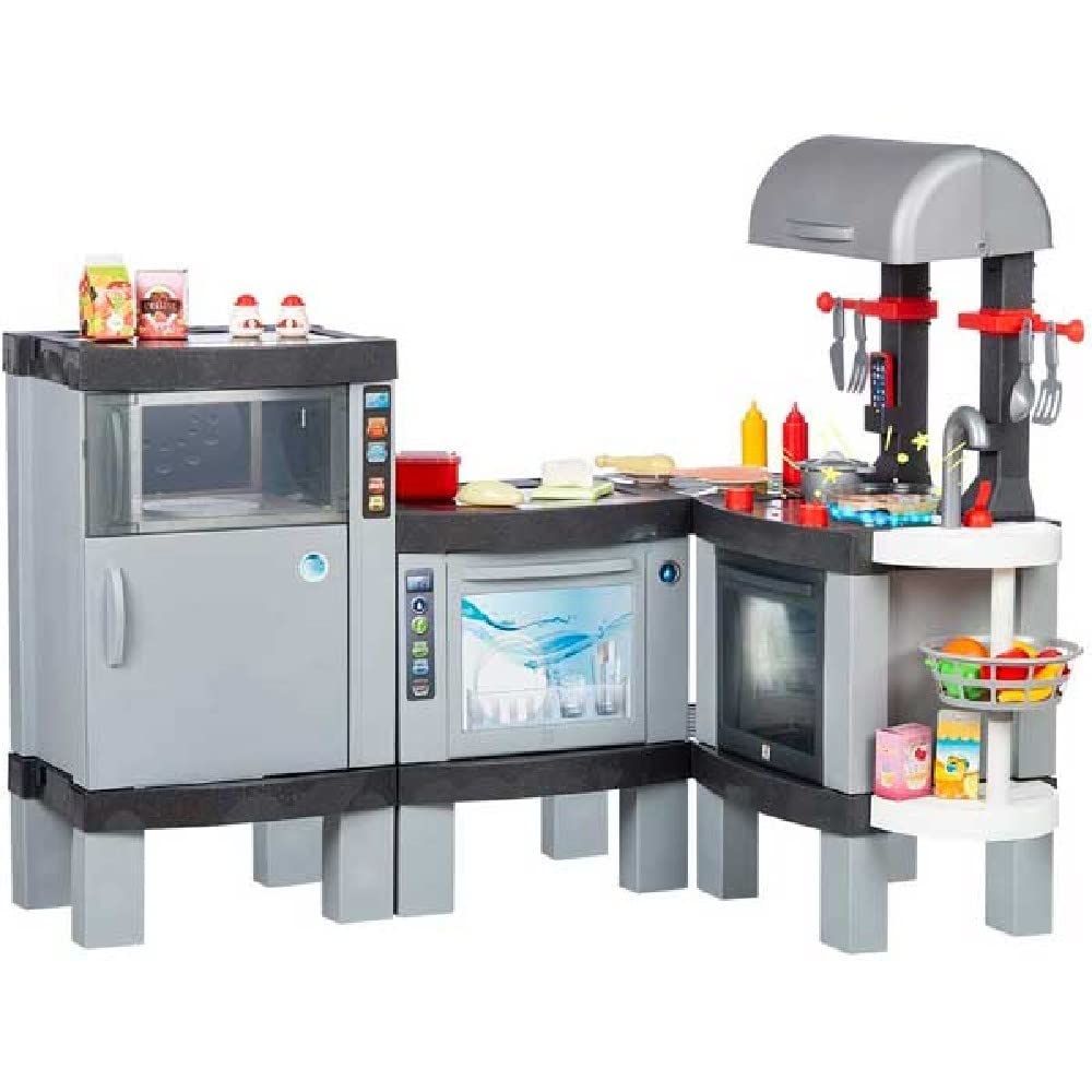 Chicos - Cucina Giocattolo Real Cooking XL | Grande modulare per Bambini con Effetto Cucina Reale: Il Cibo Cambia Colore Quando cucinato sul fornello a LED | Include 31 Accessori (85120)
