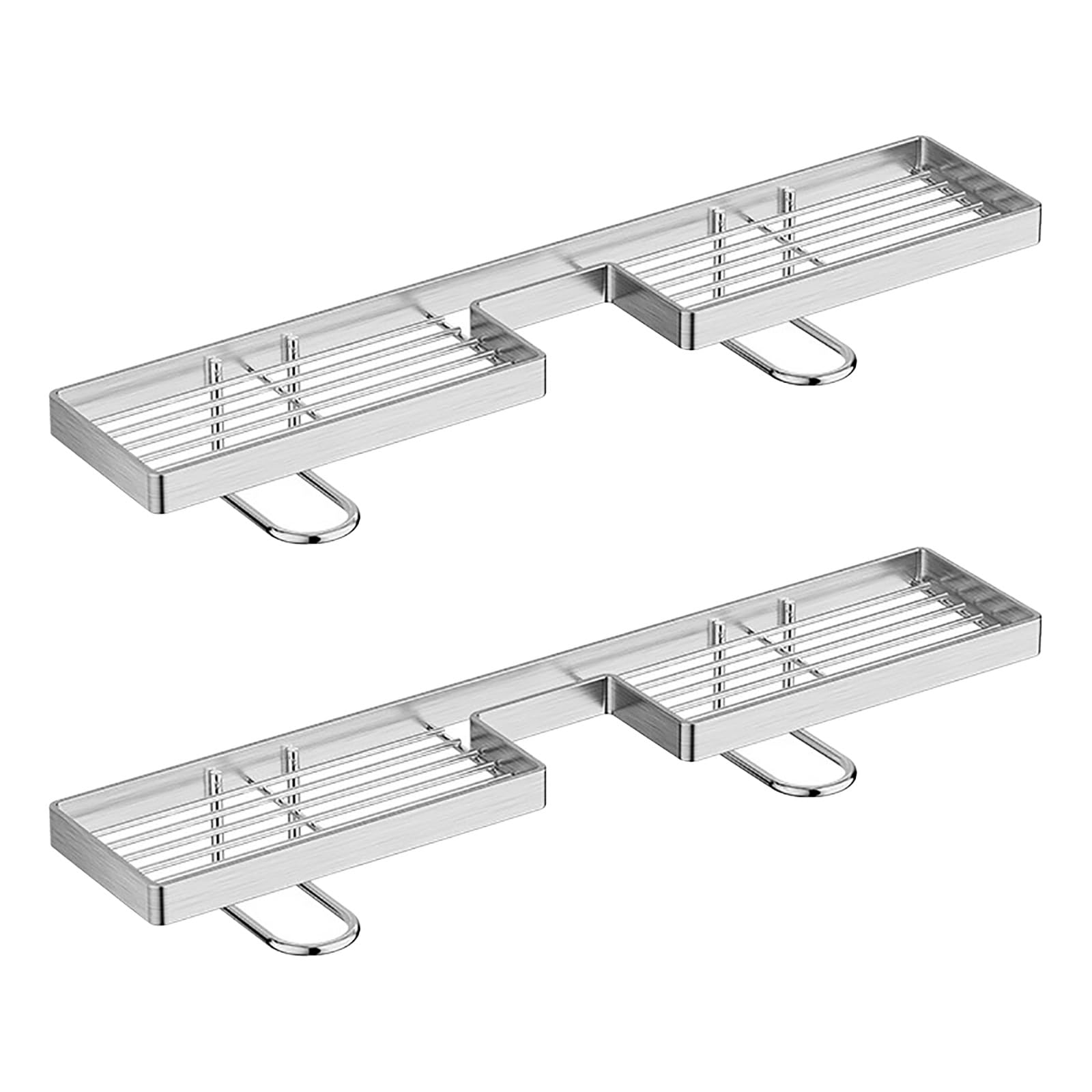 2 Stück, Edelstahl-Ablage für Hinter Das Waschbecken, Waschbeckenablage Ohne Bohren, Robust und Langlebig, Platzsparend, für Küche & Bad(60cm/23.6in)