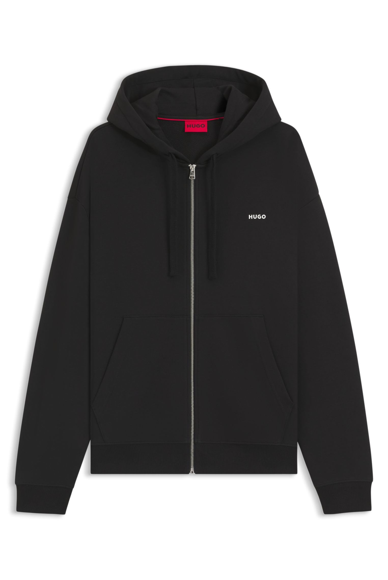 HUGO Herren Dapozip Hoodie aus Baumwoll-Terry mit Reißverschluss und Logo-Schriftzug