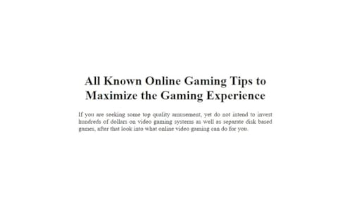 All Known Online Gaming Tips to Maximize the Gaming Experience