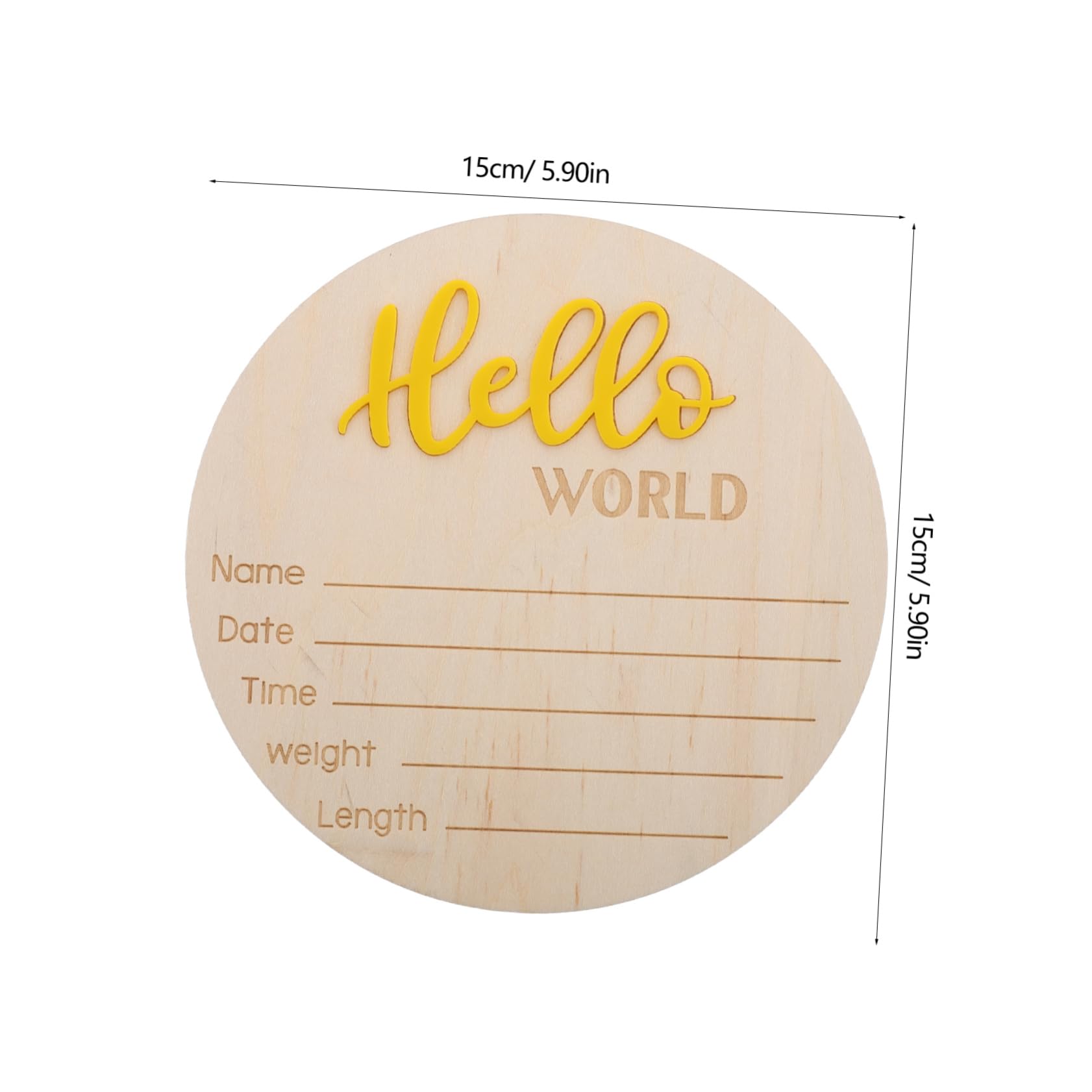 Totority Memorable Newborn Baby Birth Sign Card 4pcs Wooden Nameplates for Baby Shower Baptism Birthday and Keepsake