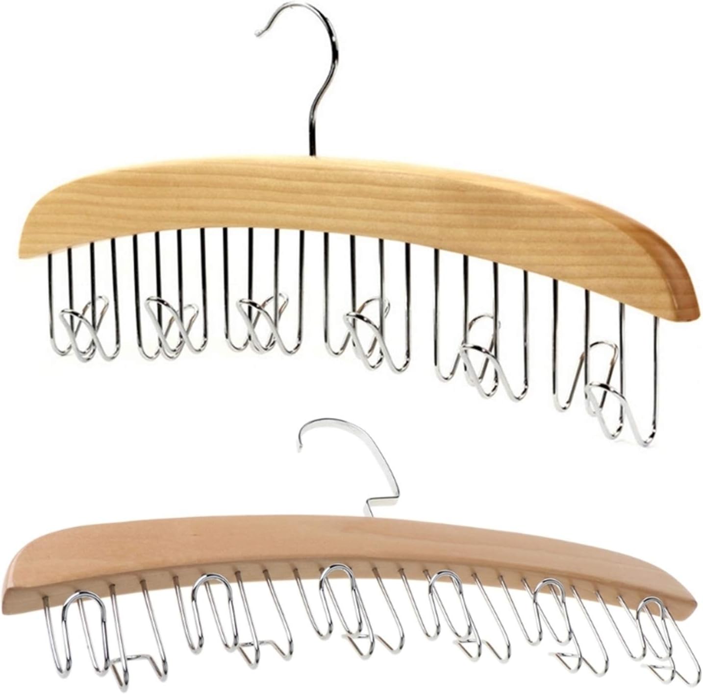 Wall Hanger Wood Racks with Stainless Steel Scarf Hooks Tie Belt Cloth Hanger Organizer ping