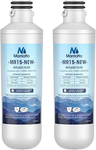 MARRIOTTO Filtro de agua LT1000 piezas de repuesto para refrigerador compatible con LT1000PCPCS LT1000PC LT-1000PC MDJ64844601 ADQ747935 ADQ74793504