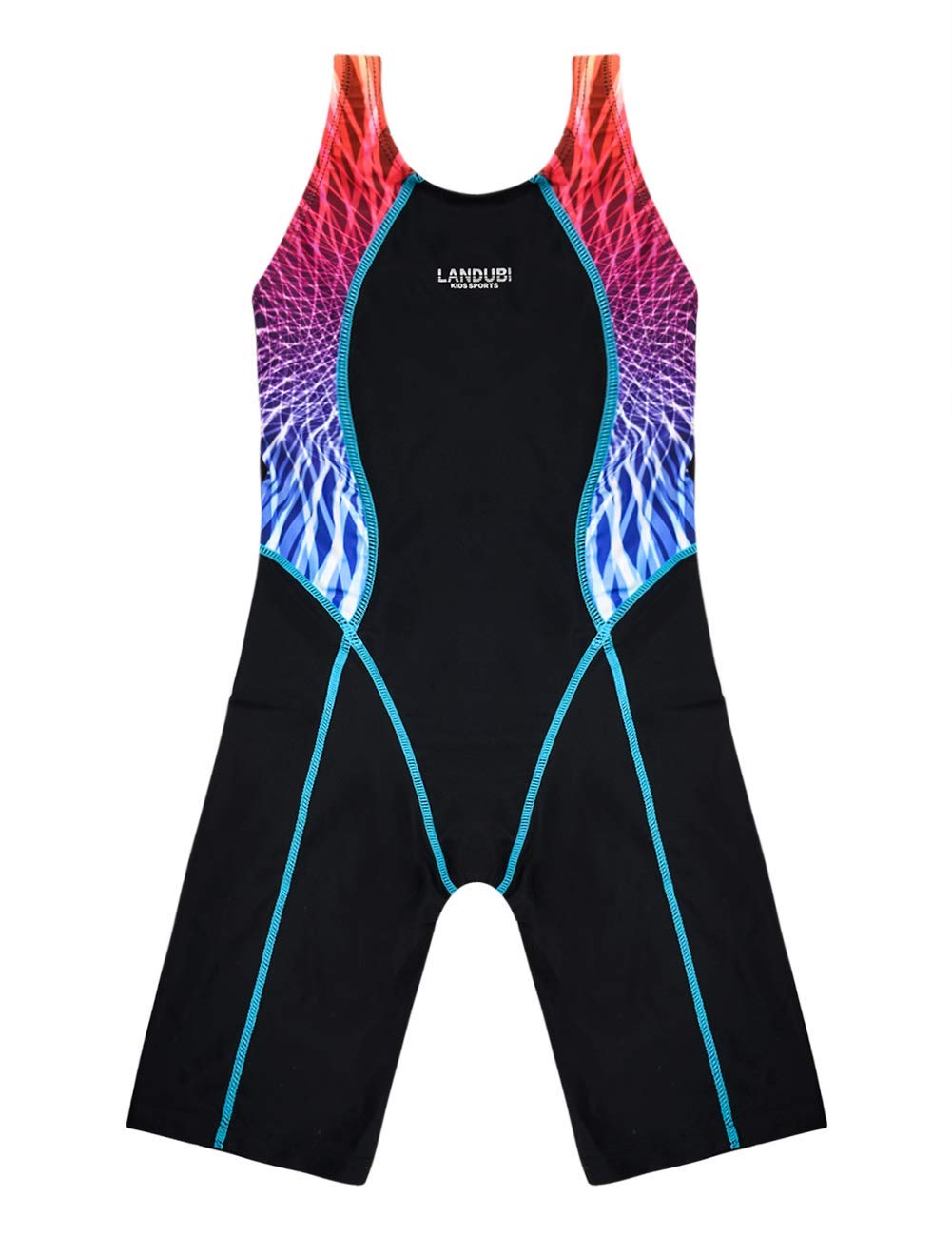 Cadocado Girls Athletic One Piece Swimsuit Splice Racer Back Swimwear Boyleg Competitive Bathing Suit