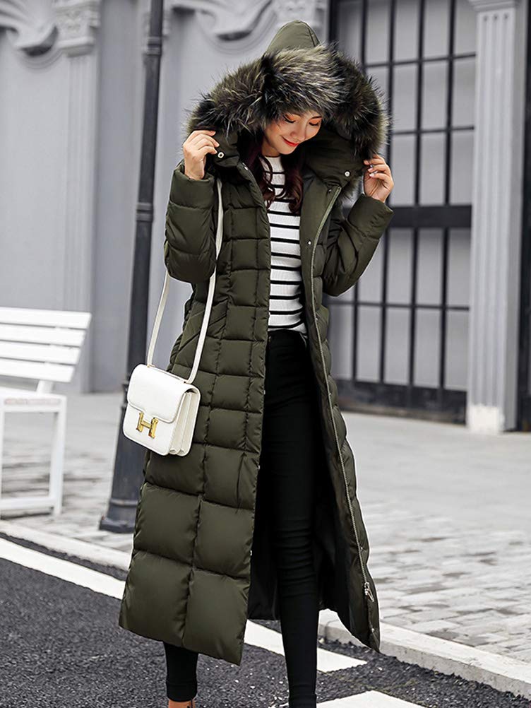 ORANDESIGNE Damen Warm Winterjacke Parka Jacke Mantel Lange Mit Fellkapuze Steppjacke Wintermantel Lässig Dicker Daunenjacke Daunenmantel Mit Gürtel