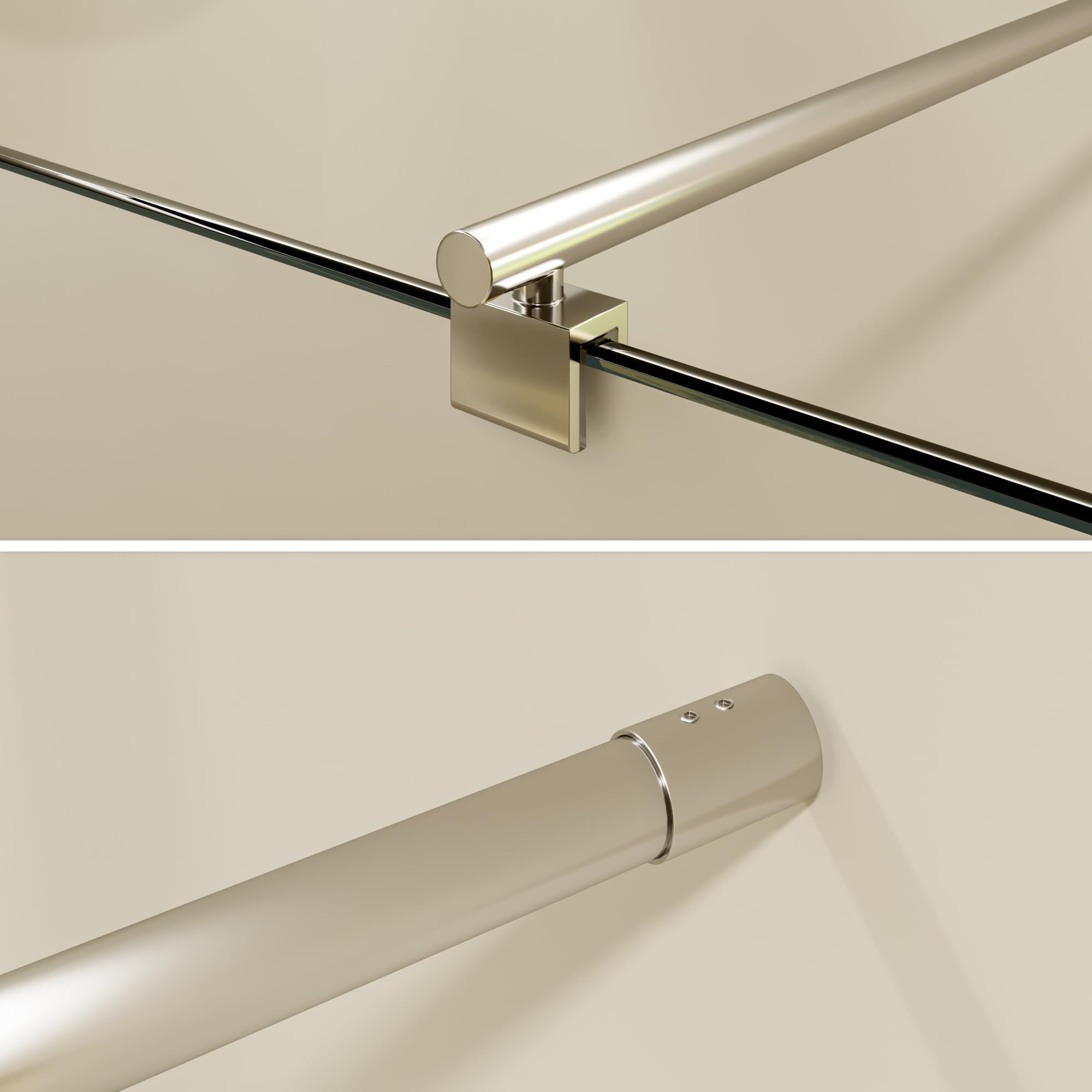 i-flair Duschabtrennung Walk In FIONA 100x200 cm Duschwand Dusche 10mm STARK aus SATINIERTEM NANO ESG Sicherheitsglas mit EDELSTAHL Wandprofil #740