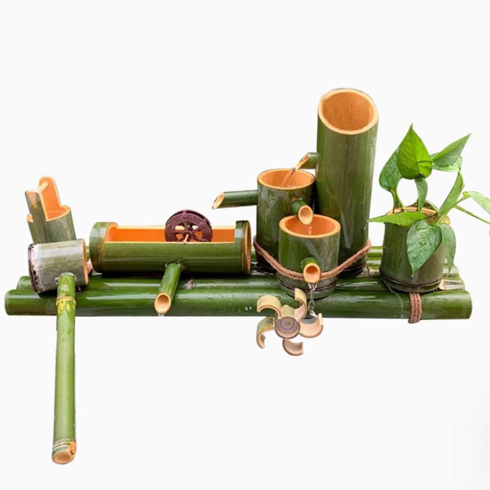 asdchZen Japanese Rocking Bamboo Fountain,Zen Garden Fountain Bamboo Water Feature, Garden Water Features Outdoor, Pond Waterfall For Lawn Garden Backyard