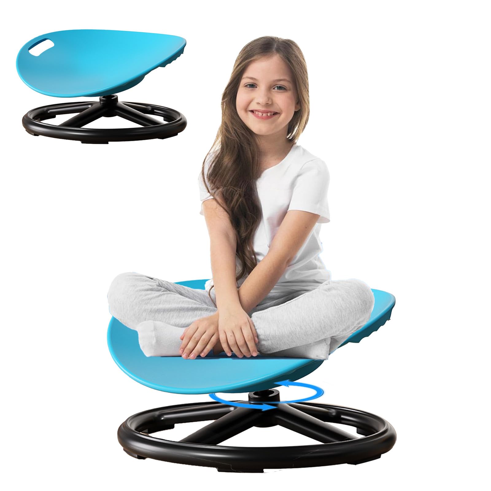 Silla giratoria sensorial para niños, silla de carrusel de 360°, juguete de equilibrio, taburete giratorio entrenado, silla giratoria silenciosa para niños, autismo para entrenamiento