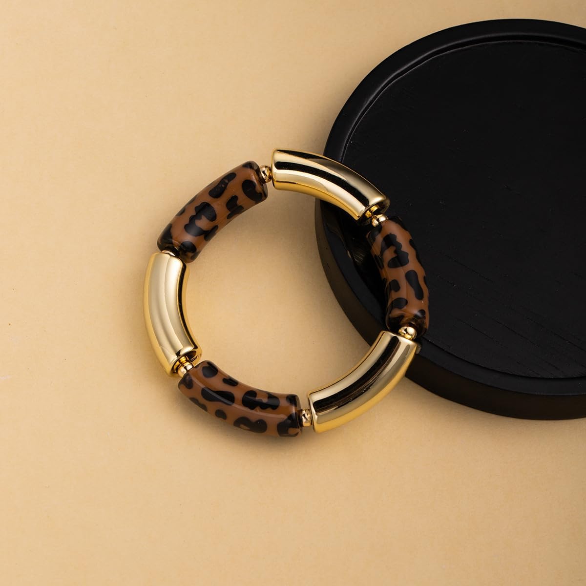 Leopard Stretch Bangle Bracelet for Women Acrylic Boho Accessory Wrist Bangle Bracelets Fashion Jewelry for Mother - Image 4