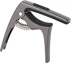 RiToEasysports Guitarra de Metal 3 Em 1 Guitarra Elétrica Acústica Portátil Acessórios para Ukulele Excelente Material Fácil de Usar Qualidade de Som para Jogadores Jogadores Elétricos Metal (Preto)