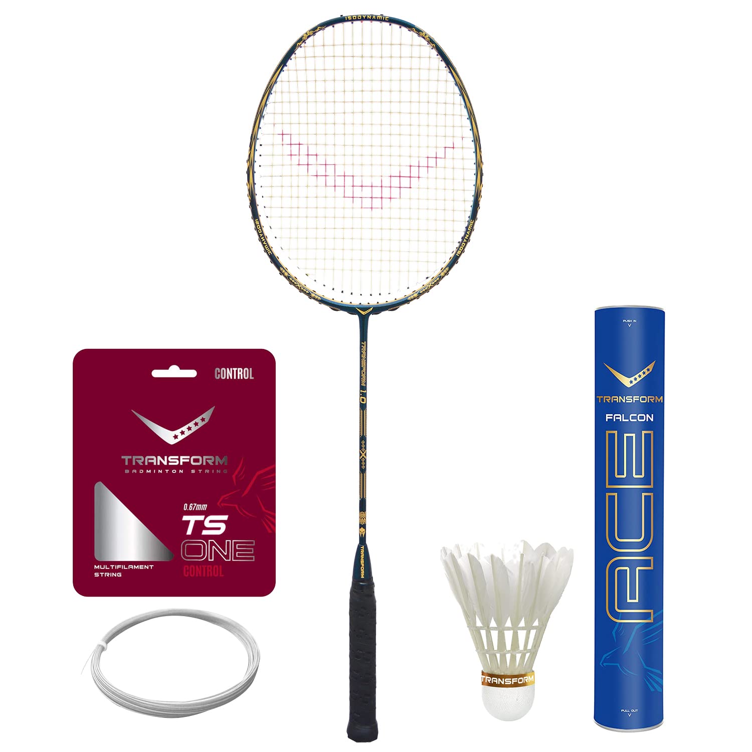 Vicky Transform Evolite 2.0 Ace Feather Badminton Combo Kit Lightweight Professional Racket, 1 Piece String & Box of Shuttlecock for Indoor & Outdoor-picture-23