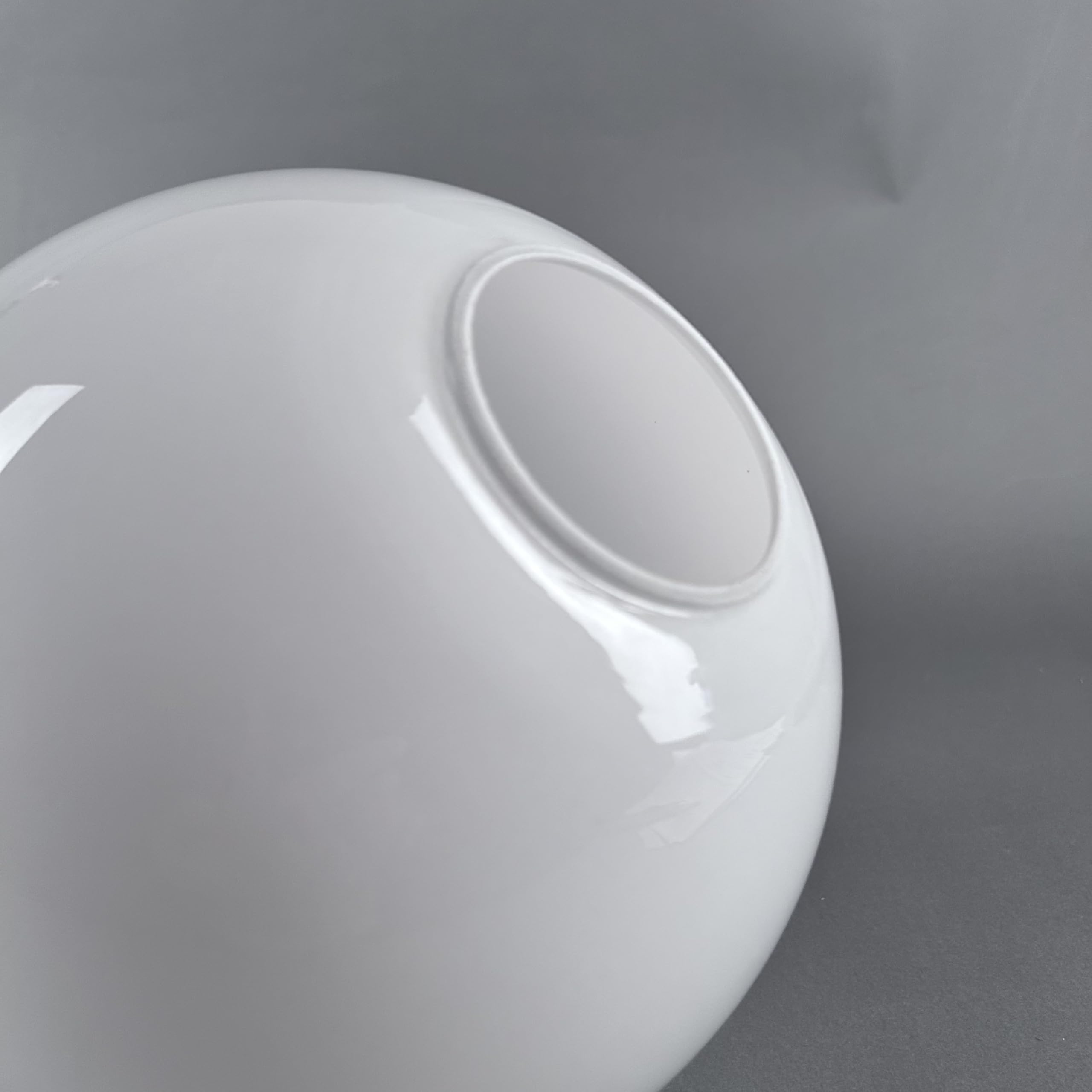 Kugelglas Lampenglas weiß glanz Ø 25cm Ersatzglas ohne Kragen Glasschirm Lampenschirm Globus