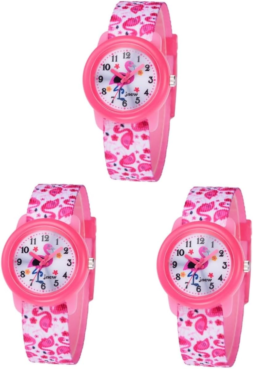 SHERCHPRY3 Pcs Watch for Kid Cartoon Watches Children Wrist Watch Flamingo Watch Watch Childrens Watch Watch Waterproof Watches for Little Child Fashion Watch