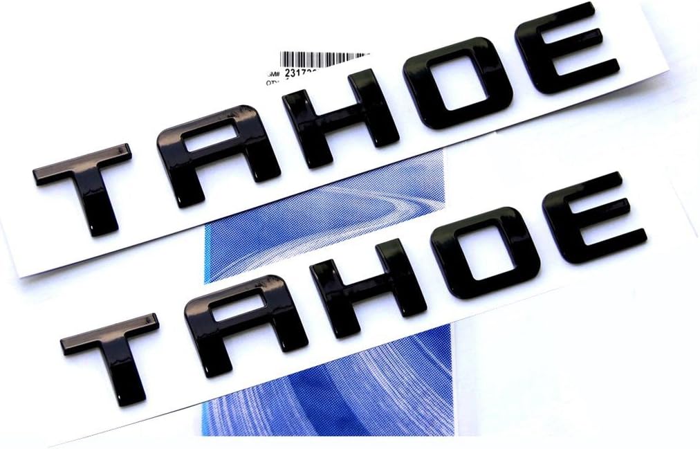 Yoaoo 2Pack OEM Tahoe Red Line Nameplate Emblem Badge Letter 3D Logo Compatible with Suburban Original Redline