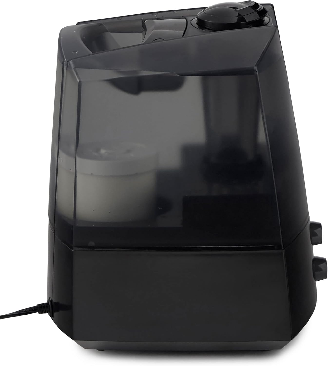 Side view of BONECO 7145 humidifier showing the transparent water tank.