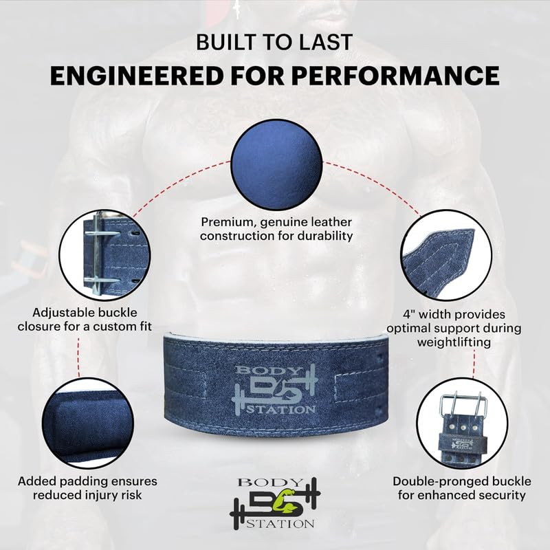 Suede 6mm Weightlifting Belt – Heavy-Duty Back Support for Powerlifting, CrossFit & Strength Training – Adjustable Gym Belt for Men & Women Blue 2 61AfzBeYlDL