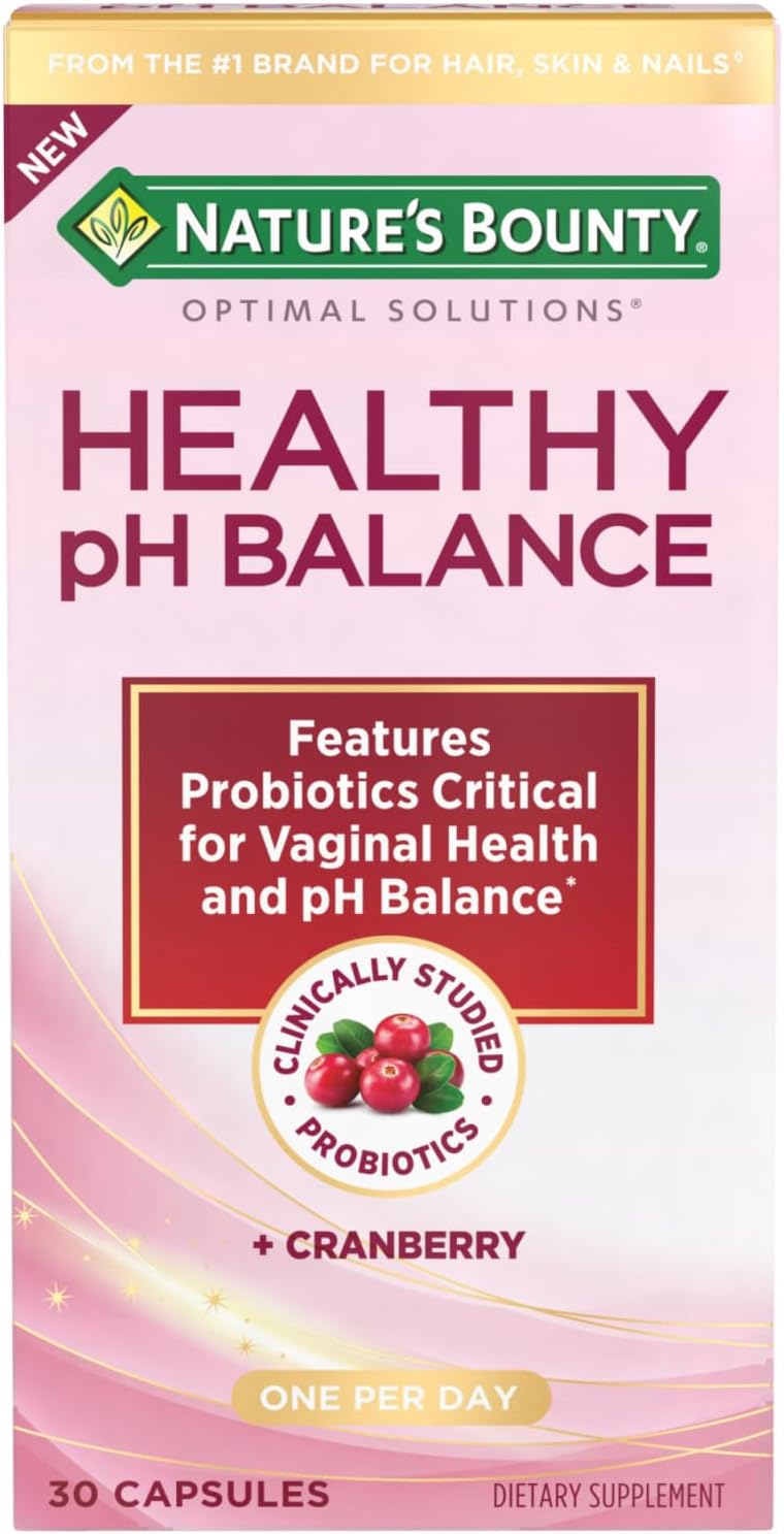 Nature’s Bounty Optimal Solutions Healthy pH Balance, Probiotics for Vaginal Health and pH Balance, 30 Capsules Nature’s Bounty Optimal Solutions Healthy pH Balance, Probiotics for Vaginal Health and pH Balance, 30 Capsules
