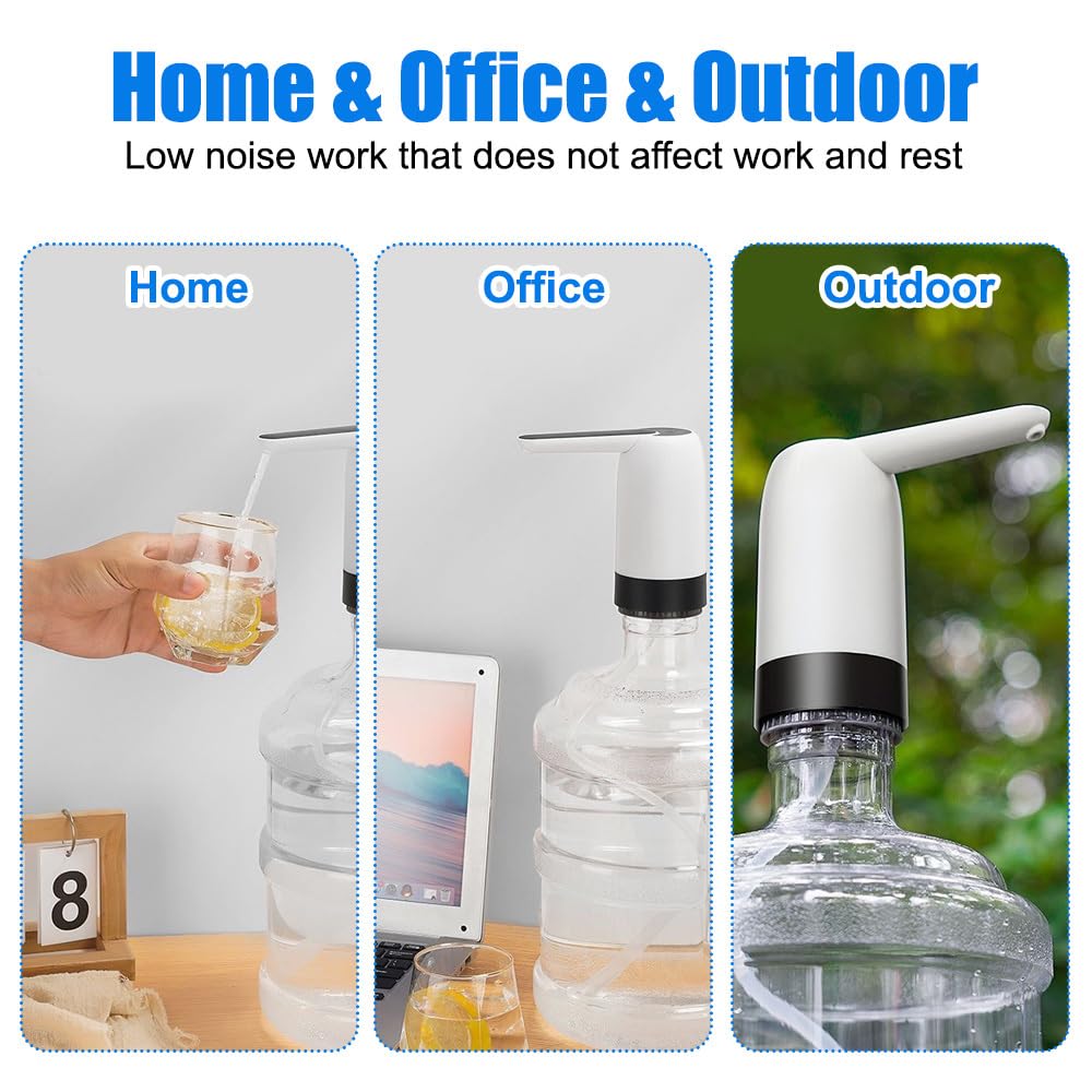 Distributore di acqua Elettrico, Pompa dell'acqua Rimovibile Rubinetto Bottiglie Universale con Tubo in Silicone 50cm per Ufficio, Casa, Cucina, Ufficio