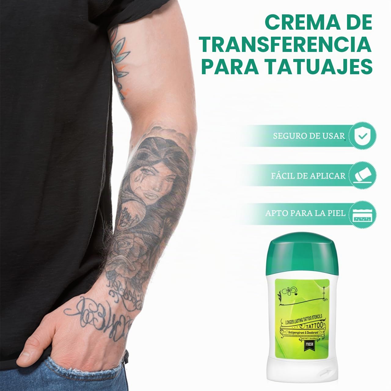 Supvox Crema de transferencia de tatuaje, gel, solución para la piel, para máquina de papel o transferencia de jabón, accesorio para tatuajes