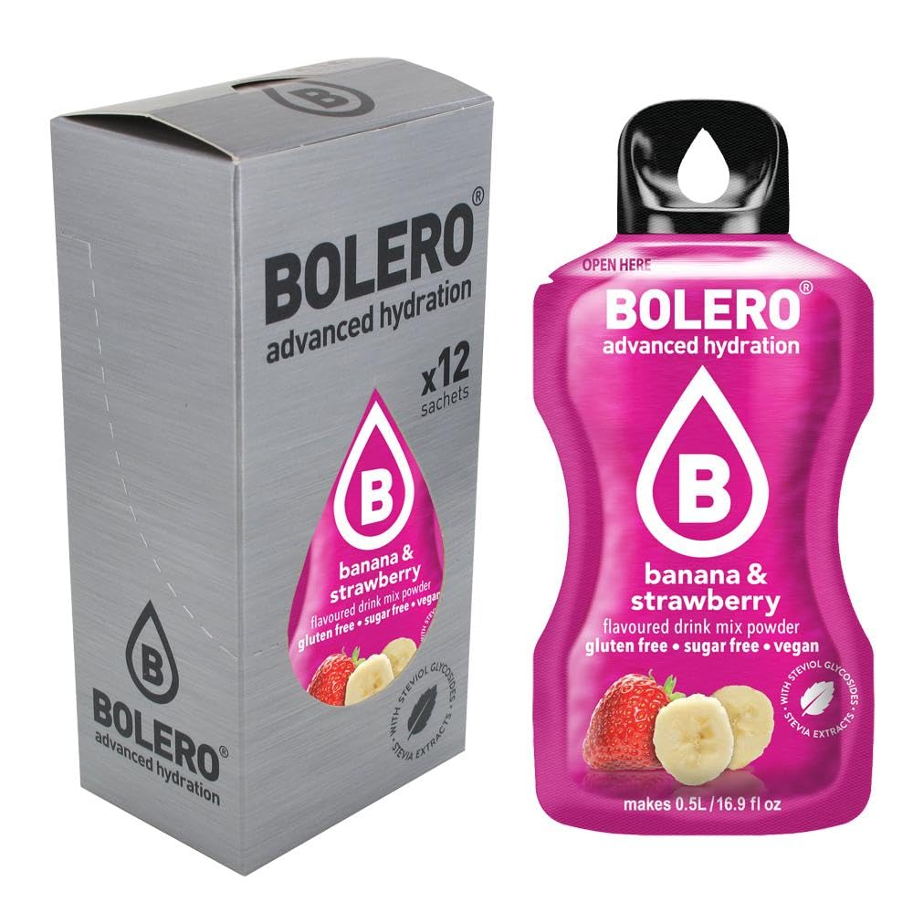 Banana and Strawberry Fruit Flavoured Drink Powder 12 Sticks