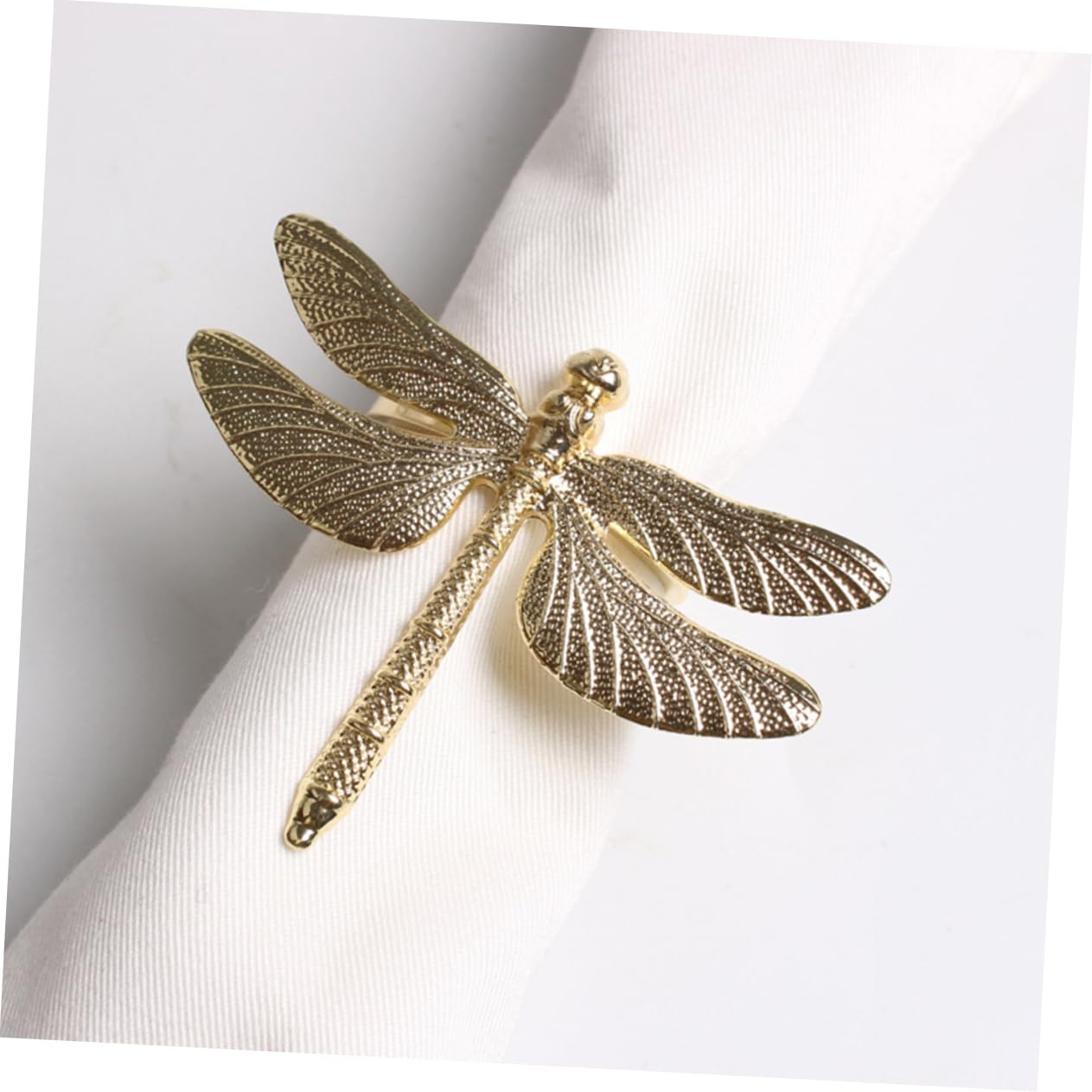IMIKEYA 4 Sätze Libelle Serviettenringe Dekoration Weihnachten Weinachtsdeko Weihnachtdeko Tischschmuck Tischserviettenringe Libellen-esszimmerdekorationen Zinklegierung Golden 6 Stück * 4