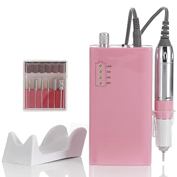 Miss Sweet Portable Nail Drill Machine Rechargeable Electric Nail File for Acrylic Sweet Pink