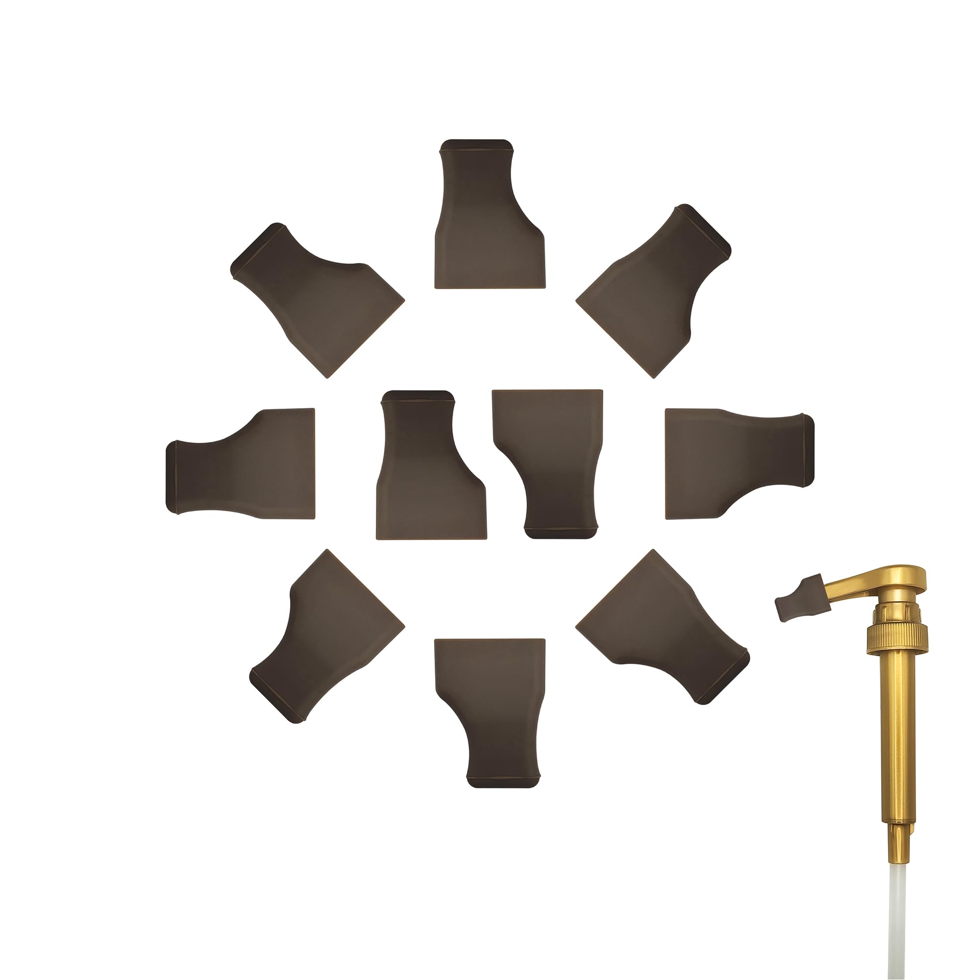 Handit - Coffee Syrup Pump Covers | Chocolate Color Rubber Silicone | Keep Syrups Preserved and Clean, Keep Counters, Bottles Clean | Fits Pumps for