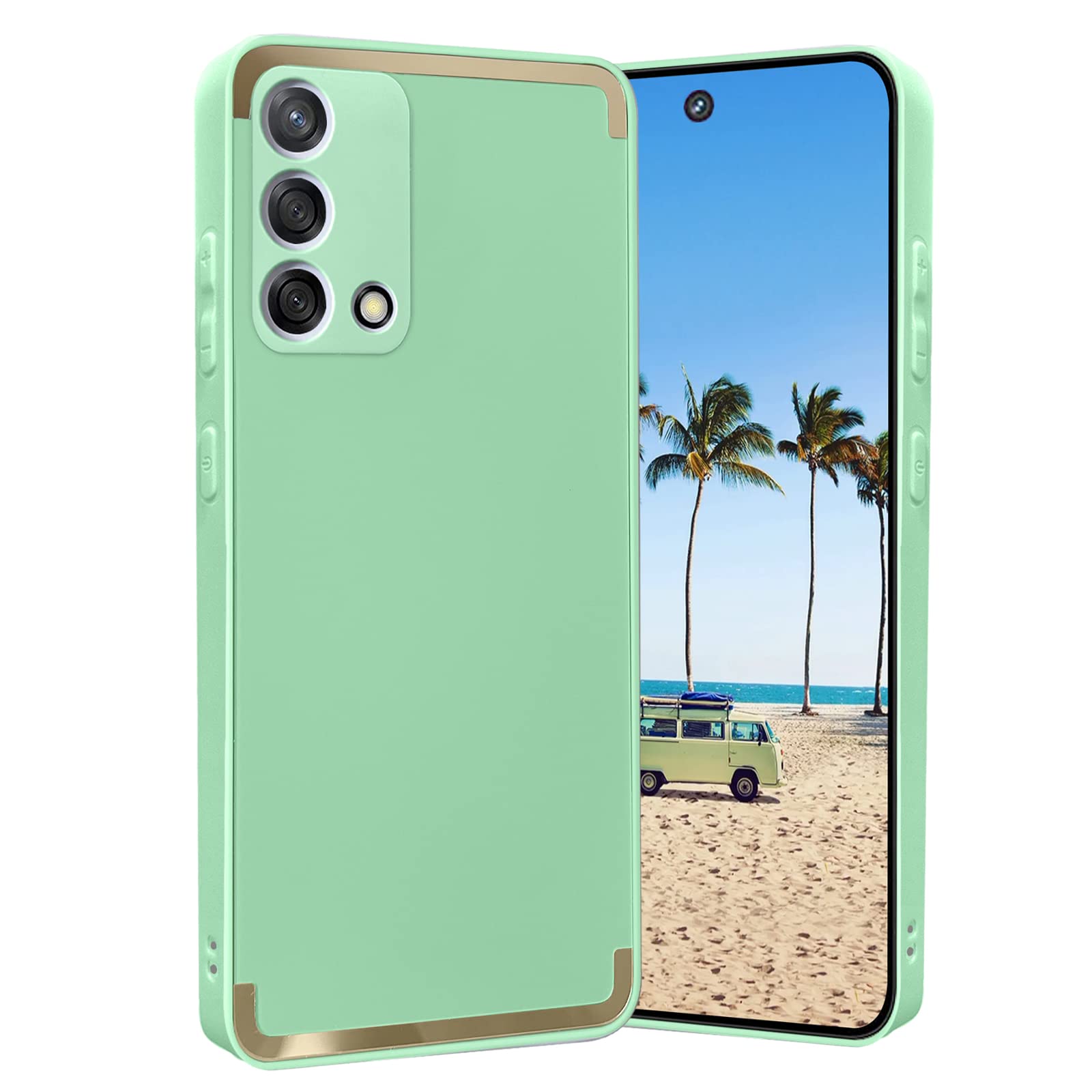 Coque Oppo A74 4G verte en polycarbonate et TPU antichoc