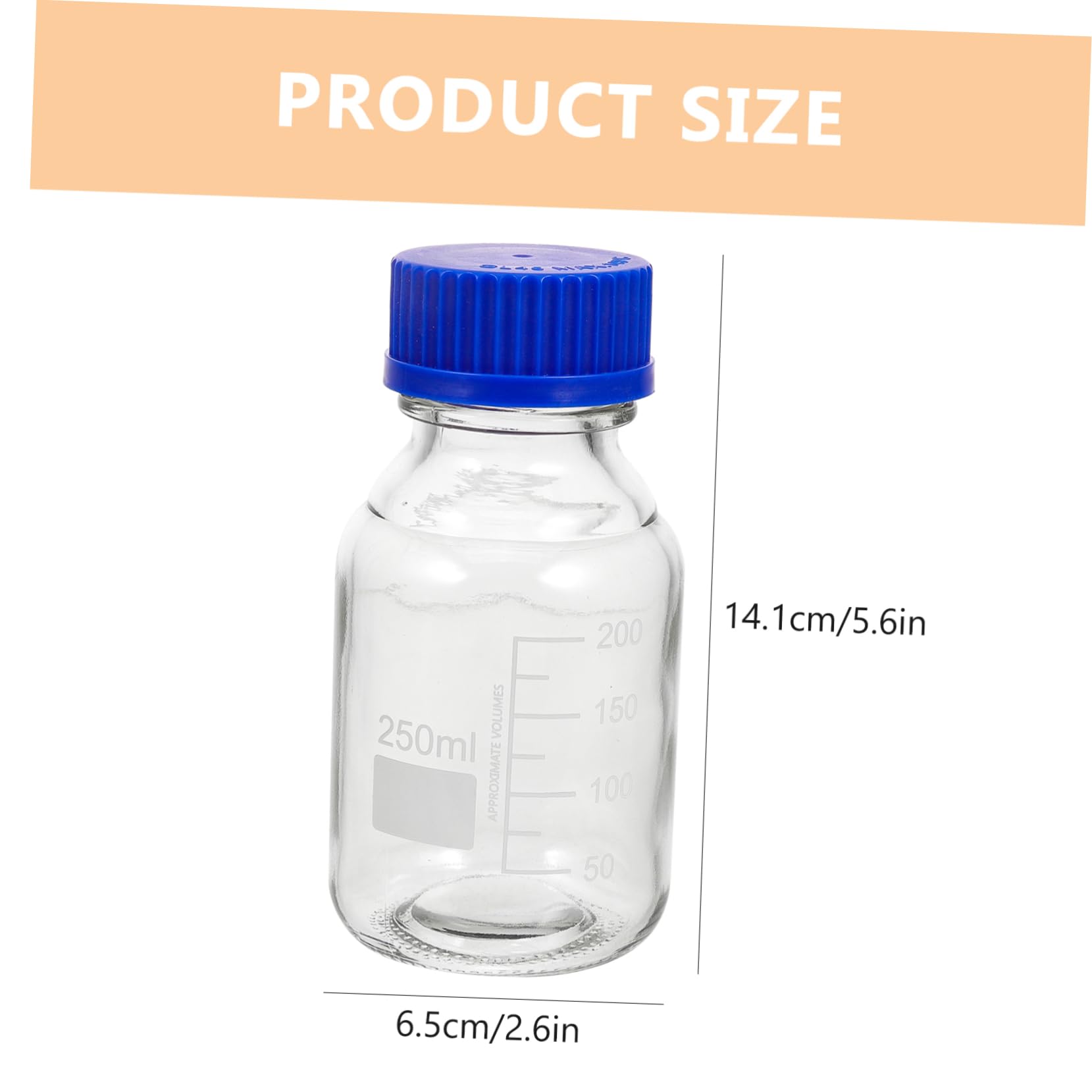 DECHOUS Bottiglie di Reagente 4 Pezzi in Vetro da 250ml Resistenti All'usura con Buona Tenuta con Tappo a Vite Blu per Laboratorio e Industria Chimica