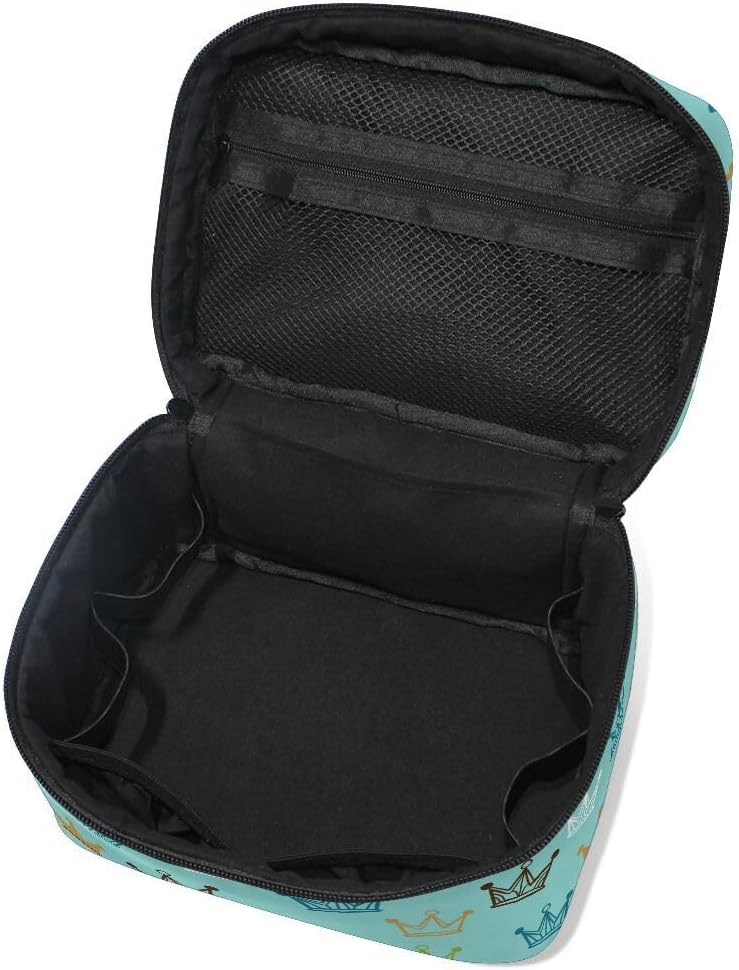 Makeup Train Cases Crowns Travel Cosmetic Bag Portable Artist Storage Bag Organizer for Womens