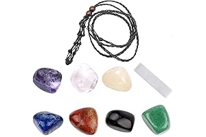 Selenite Stick 7 Chakra Healing Crystal Necklace Set: Empower Your Spirit with Energy & Style