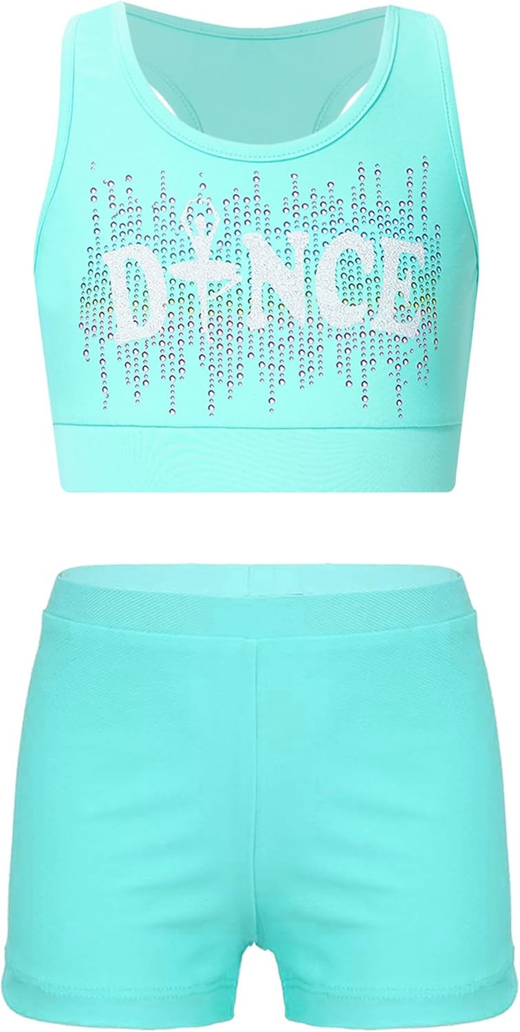 Dance Outfits ATHLETIC WORKS GIRLS Sports Bra Crop Top 2-Pack