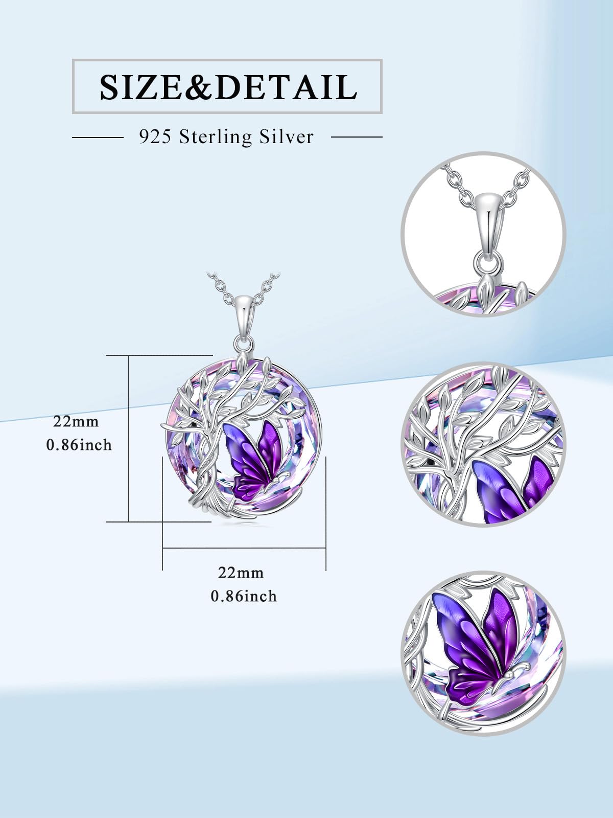TOUPOP Collana a forma di farfalla, in argento Sterling 925, con ciondolo a forma di farfalla, gioiello per donne, anniversari, regali di compleanno per moglie, fidanzata, lei