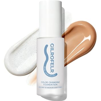 Cilrofelr Color Changing Foundation Makeup for Mature Skin, Color-Adapting Formula, All-day Coverage, Soft Matte Finish, Covers Fine Lines & Imperfections - Medium | M01